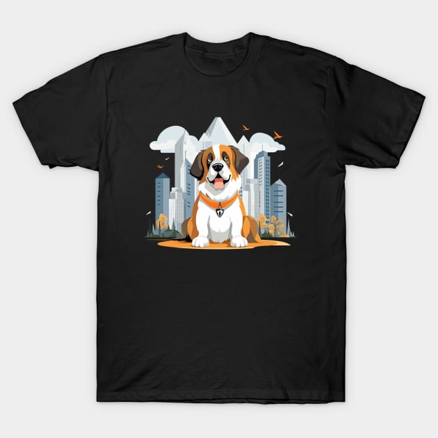 Saint-Bernard Dog Pet Animal Beauty Nature City Discovery T-Shirt by Cubebox